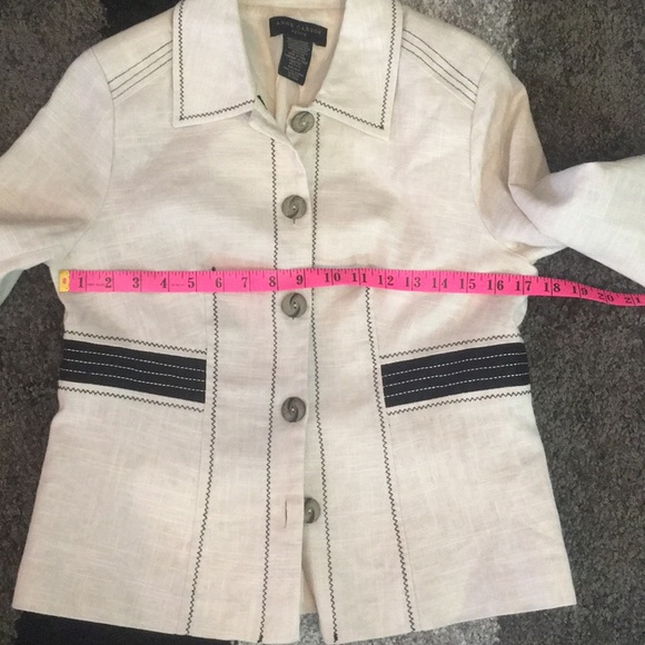 Anne Carson Petite Jacket Sz M Beige and Black - Picture 9 of 14